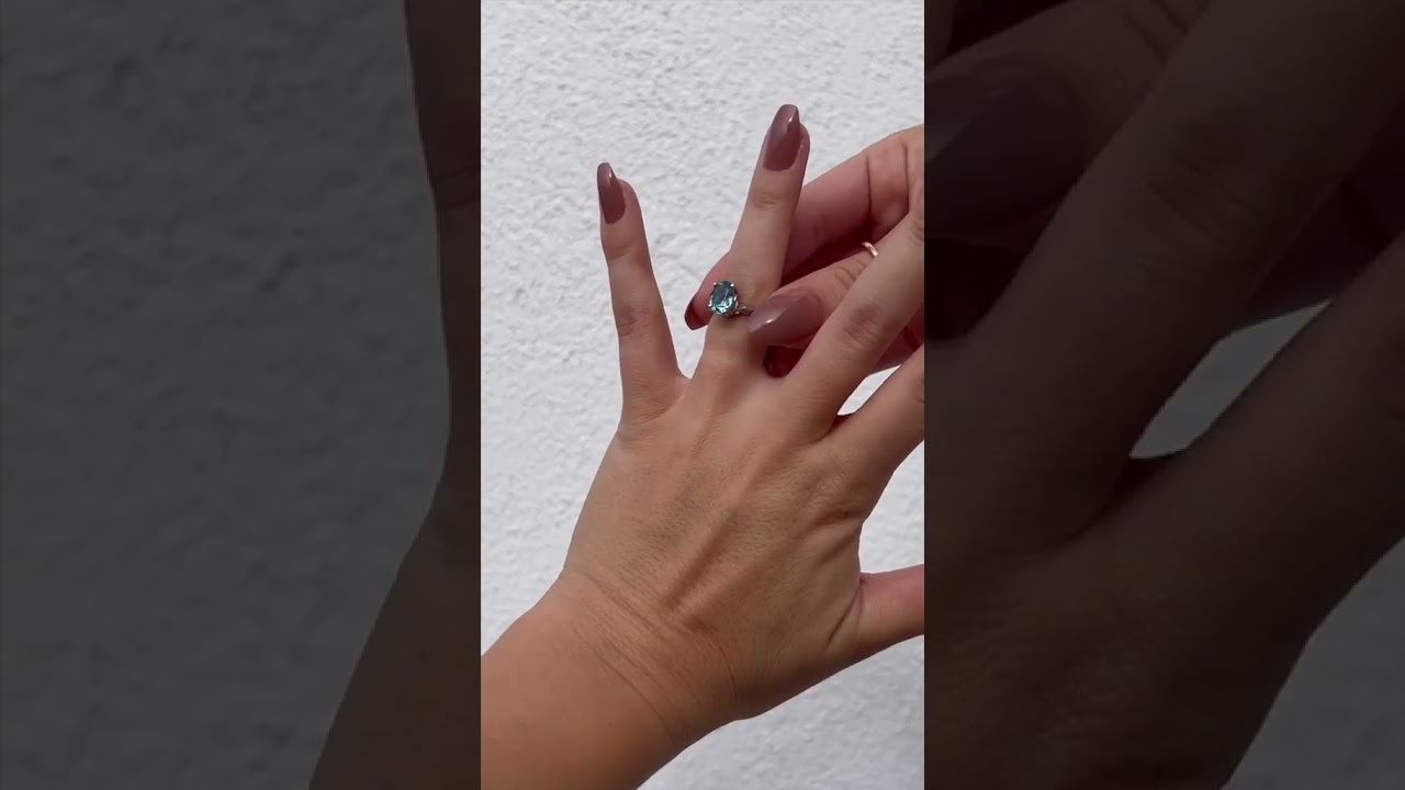 Aquamarine Engagement Ring And Wedding Band | Gemstone Jewelry | Angara Jewelry | Angara.com #shorts