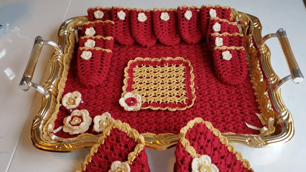 تشكيلة من مفارش الصينية والبلاطو بالكروشي رائعة وأنيقة🥰 /اعمال. wafae crochet