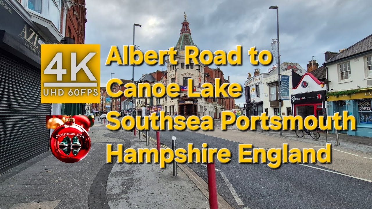 Weekly Walk Albert Road to Canoe Lake, Southsea, Portsmouth, Hampshire, England | Dec 2024 CC