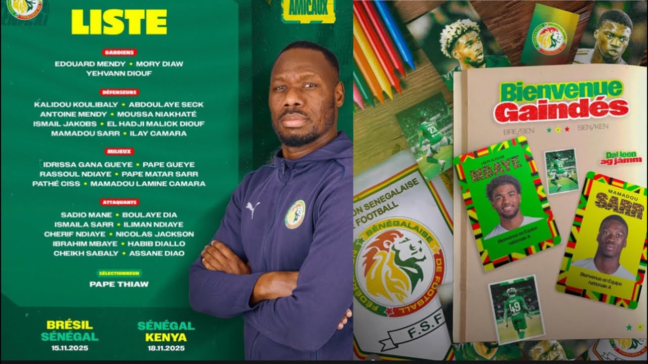 😍 Alhamdoulilah Liste equipe nationale du S&eacute;n&eacute;gal 🇸🇳 Ibrahima Mbaye et Mamadou Sarr convoqu&eacute; 