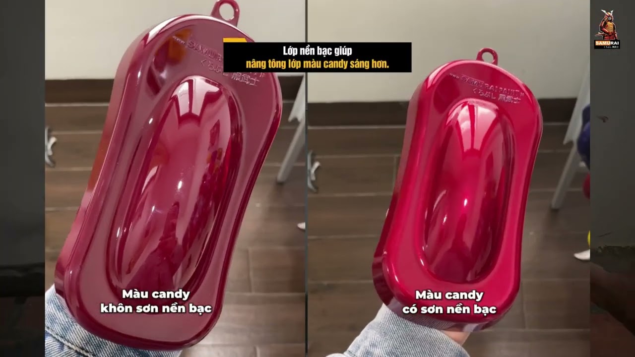 Sơn dàn áo màu hồng candy khi sơn xe tại nhà cùng sơn xịt Samurai