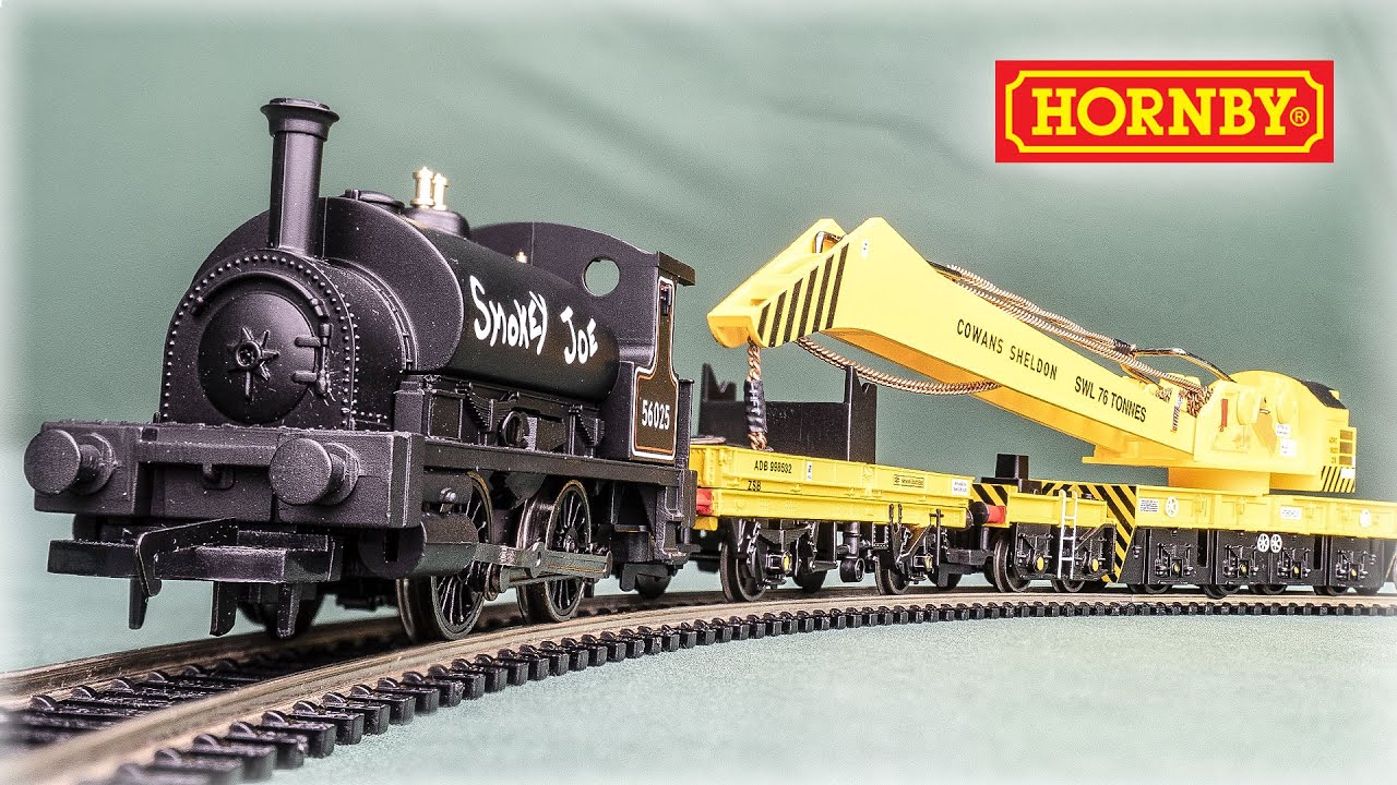 Hornby 00-Scale Smokey Joe Steam Locomotive Model Train, 75T Breakdown Crane Rolling Stock Unboxing
