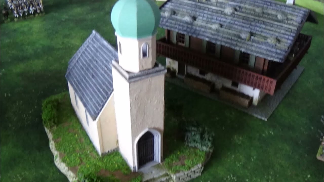 3D Printed Tyrolean house and chapel completed .