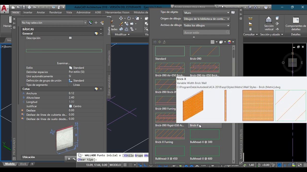 Vídeo 4. Creación de muros en AutoCAD Architecture