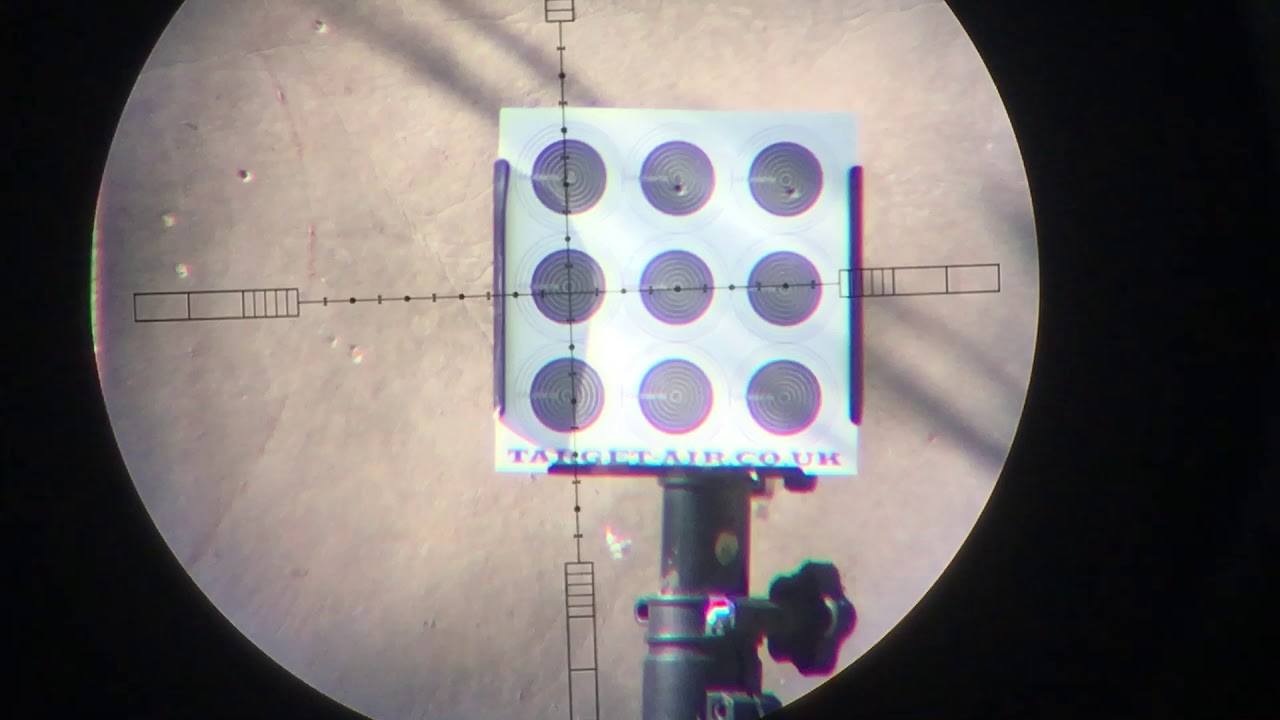 Air Arms s400 + Hawke sidewinder 8-32x56 30m target shooting thru scopecam first try