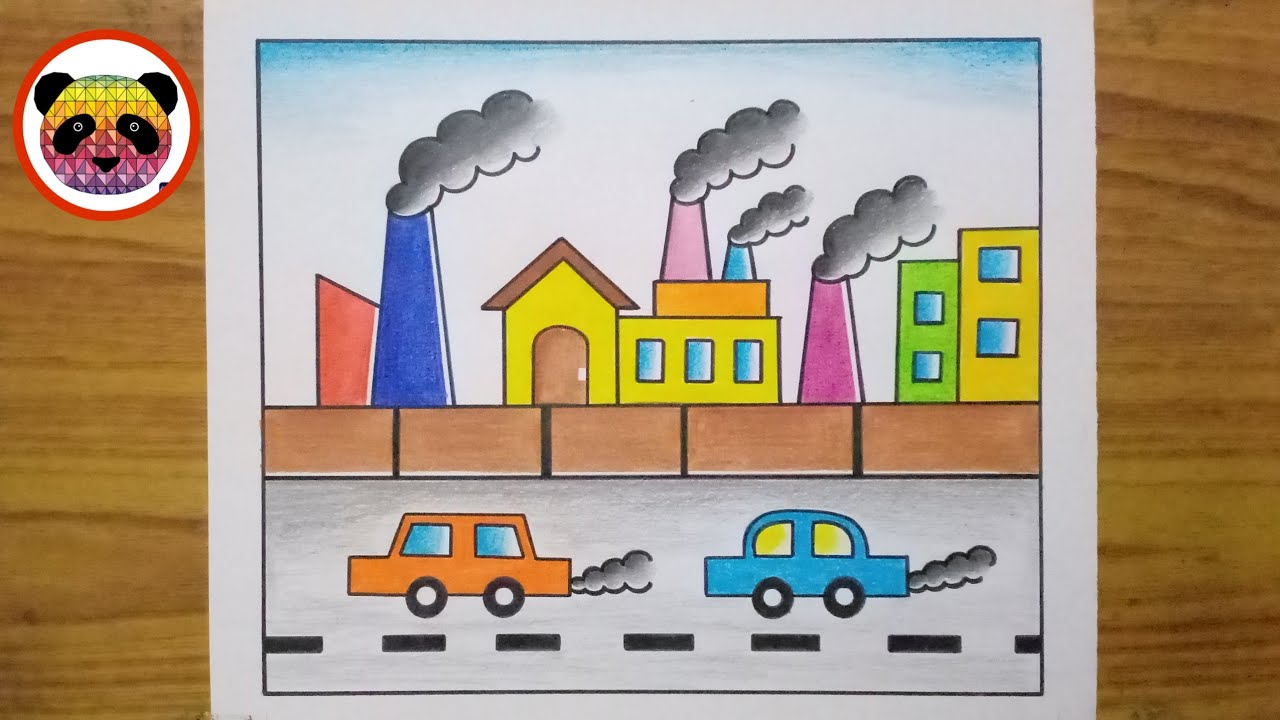 Air Pollution Drawing / Stop Air Pollution Poster Drawing / Environment Pollution Drawing