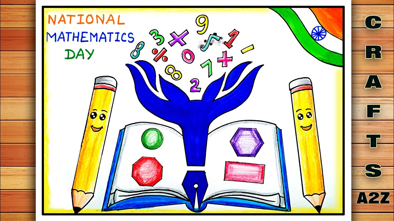 National Mathematics Day Drawing | Front Page Design of Mathematics | Maths Front Page Design