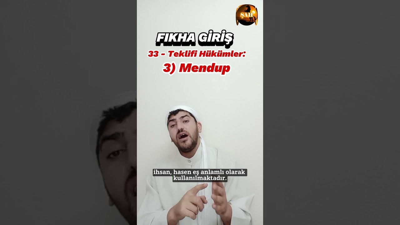 Fıkıh K&uuml;rs&uuml;s&uuml; 33.Ders - Teklifi h&uuml;k&uuml;mler 3: Mendup/s&uuml;nnet. #&ouml;merfarukbayram #fıkıhk&uuml;rs&uuml;s&uuml; #tbt #fyp
