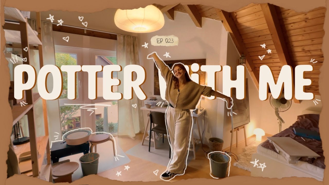 A cozy pottery studio vlog | My FIRST commission, new potterware haul, centering 1.2kg of clay