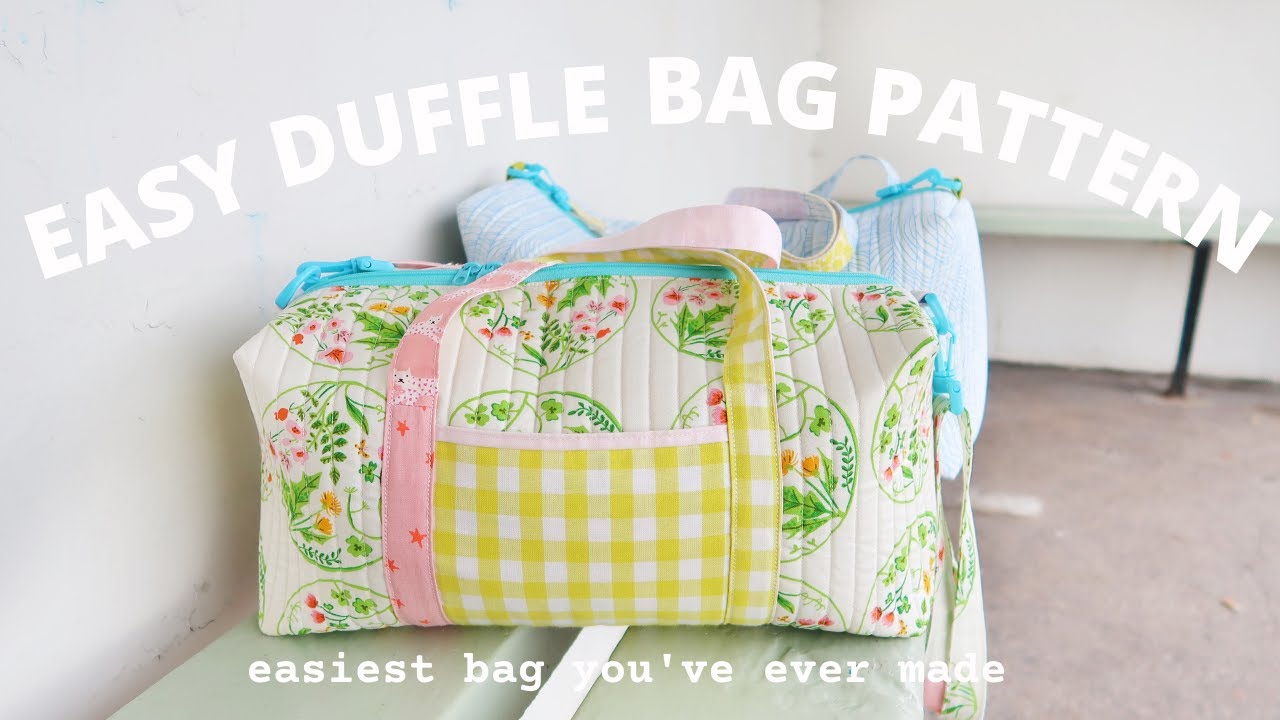 Easy Duffle Bag - step by step tutorial and sewing pattern for beginners
