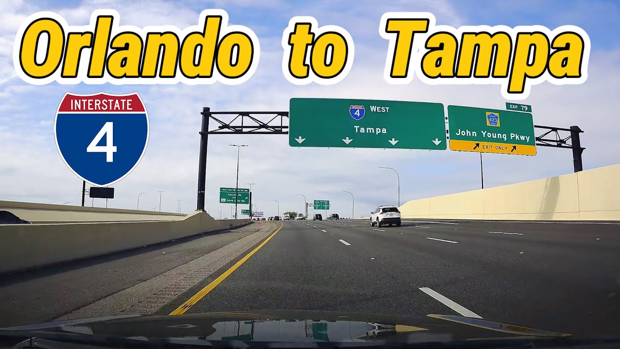 Driving from Orlando to Tampa , Florida , USA , interstate 4 , I4 / interstate travel #usaroadtrip
