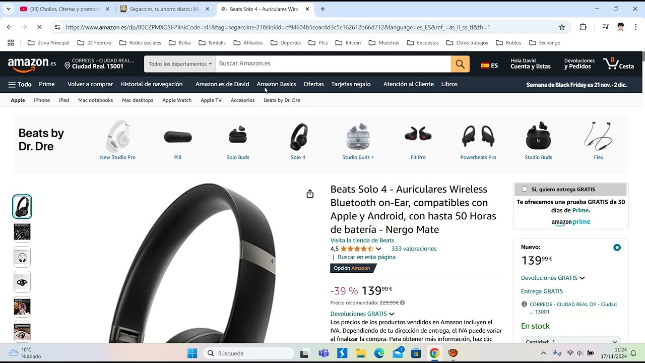 🎧 &iexcl;Oferta Amazon! Auriculares Beats Solo 4 Audio Espacial 50 horas barato 139,99&euro; &iexcl;33 DTO! Opini&oacute;n 🎧