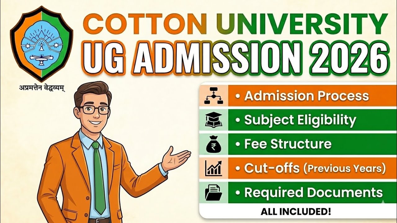 Cotton University UG admission 2026 l Process l Eligibility l Fee Structure l Cut offs l Documents