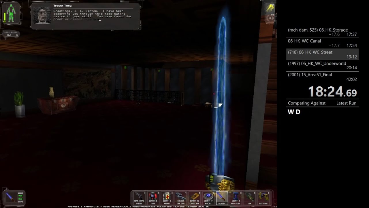 Deus Ex - Any% No user.ini edits Non-GOTY speedrun (38:52)