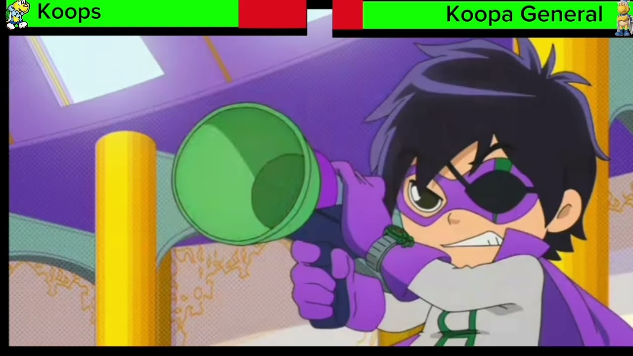 Koops (Paper Mario: TTYD) Vs Koopa General with Healthbars 