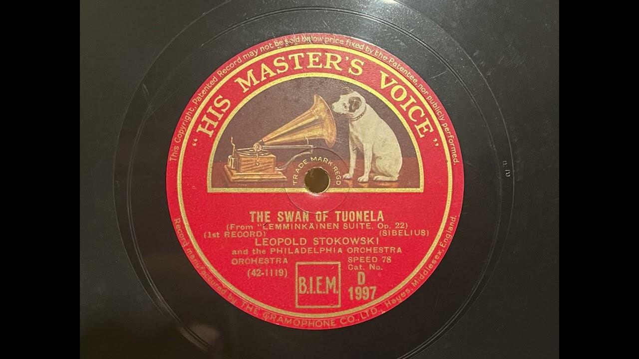 1931 LEOPOLD STOKOWSKI and THE PHILADELPHIA ORCHESTRA - The Swan Of Tuonela HMV 12" D1997