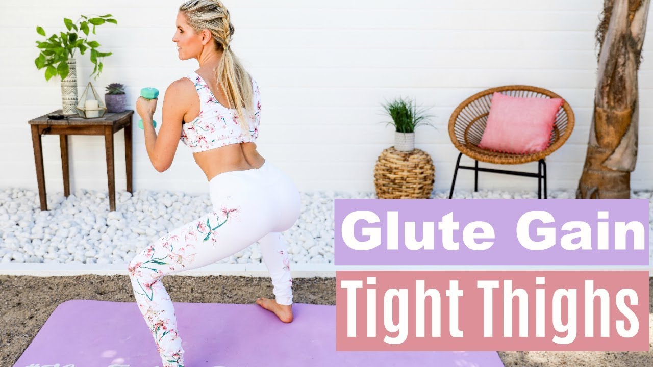 GLUTE GAINS & TIGHT THIGHS WORKOUT - Lower Body with Weights | Rebecca Louise