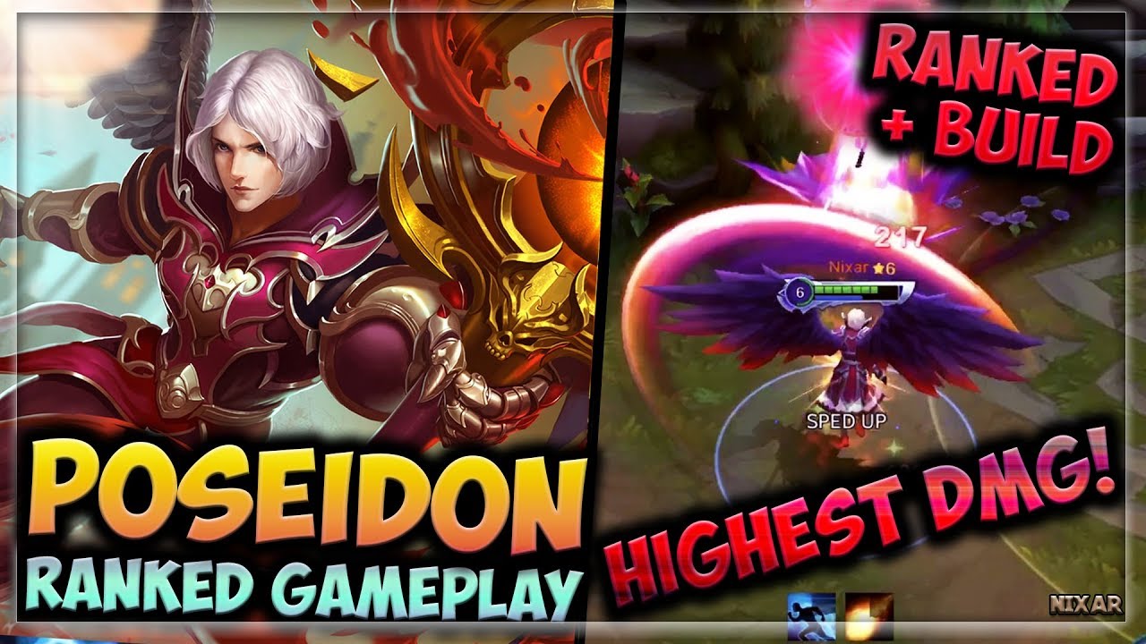 HEROES EVOLVED - POSEIDON BUILD | BLACK SEA ANGEL SKIN | RANKED GAMEPLAY - HIGHEST HERO DAMAGE!!