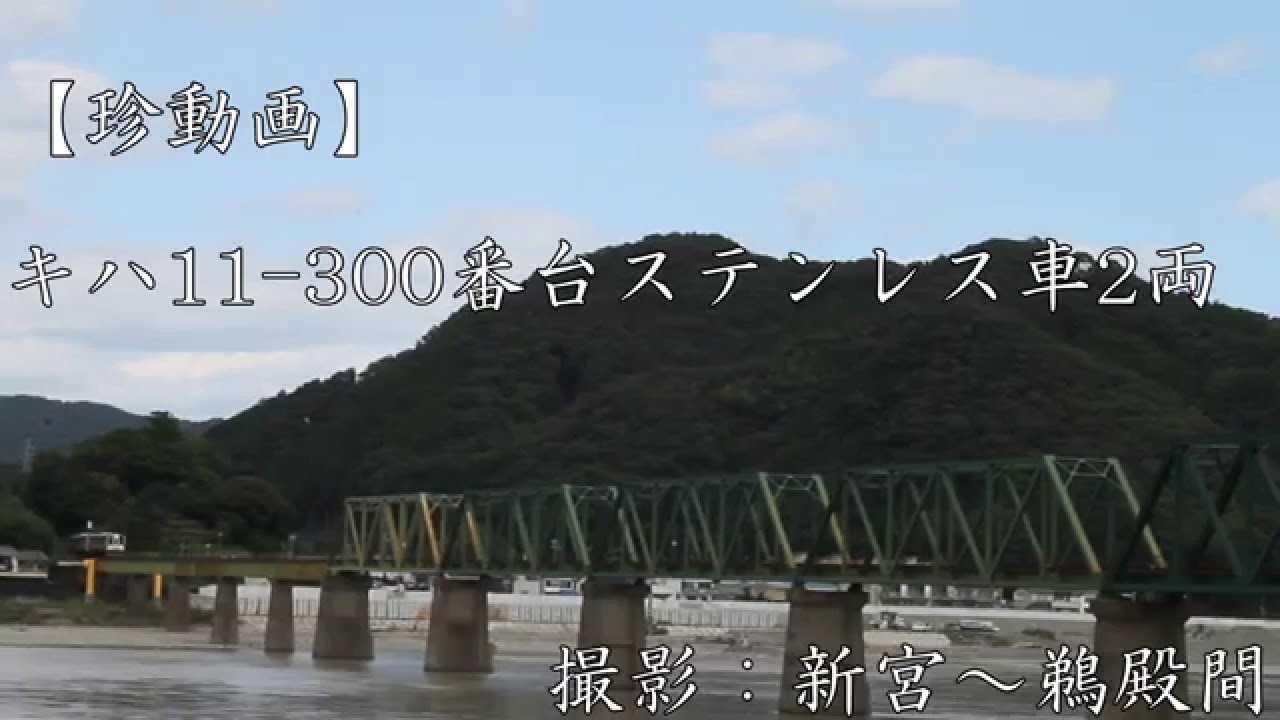 キハ11形ステンレス車が鉄橋の上に停車!?