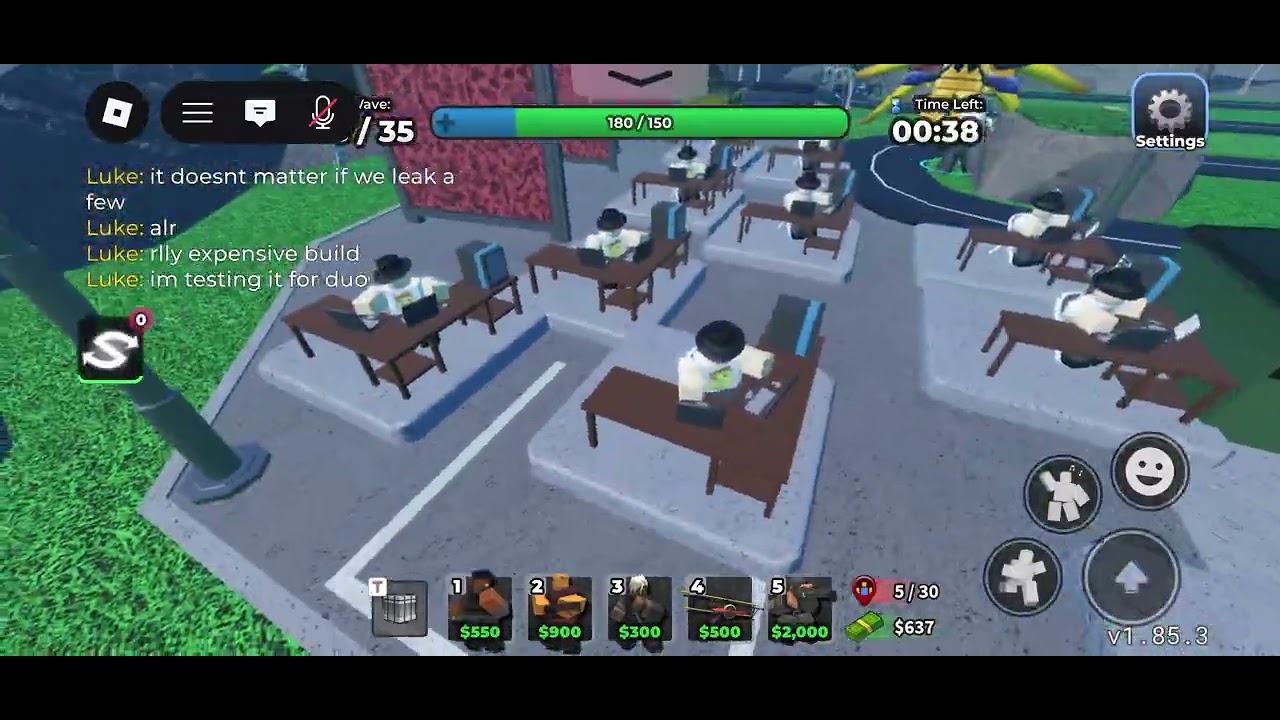 Playing tower defense!