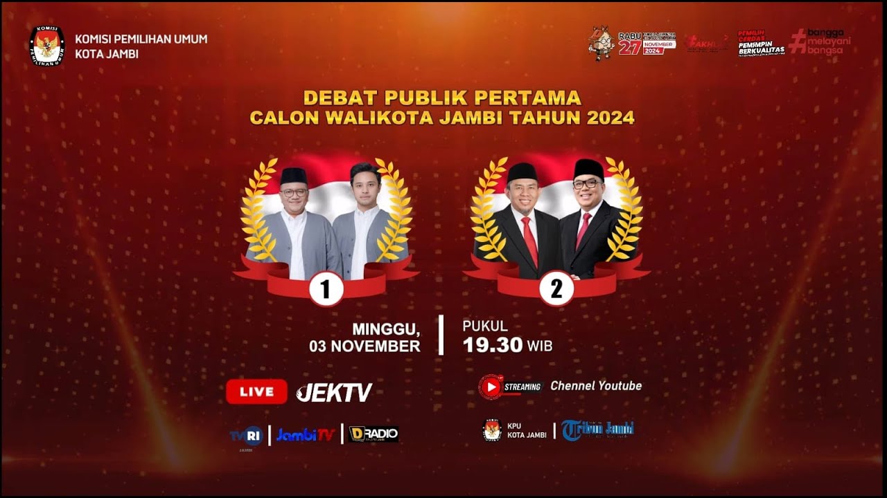 DEBAT PUBLIK PERTAMA CALON WALIKOTA JAMBI TAHUN 2024