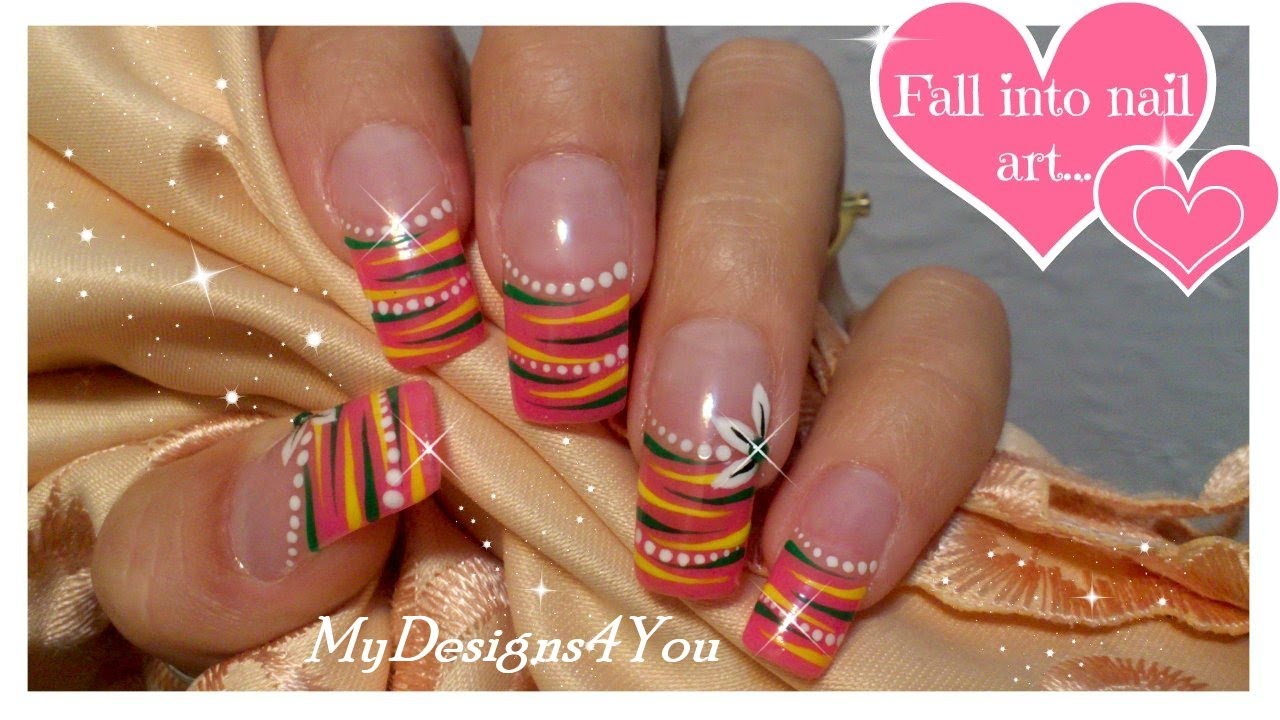 Spring Nail Art For Beginners | Floral French Tip ♥ Абстрактный, Цветочный Дизайн Ногтей