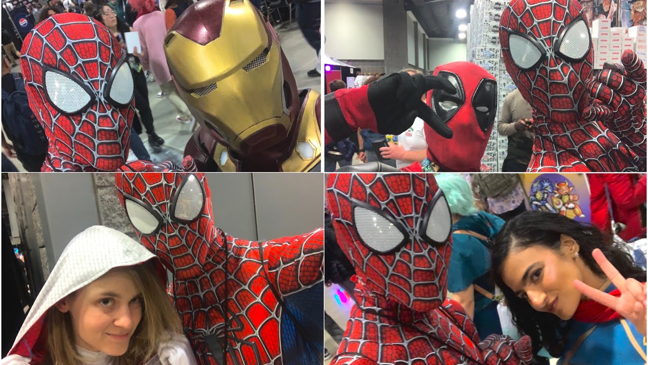 Awesome Con 2026 as Spider-Man with Marvel Heroes Cosplayers