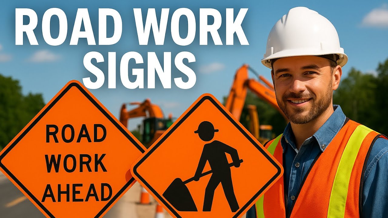 Знаки дорожных работ в США, коротко и понятно. #roadsigns #warningsigns
