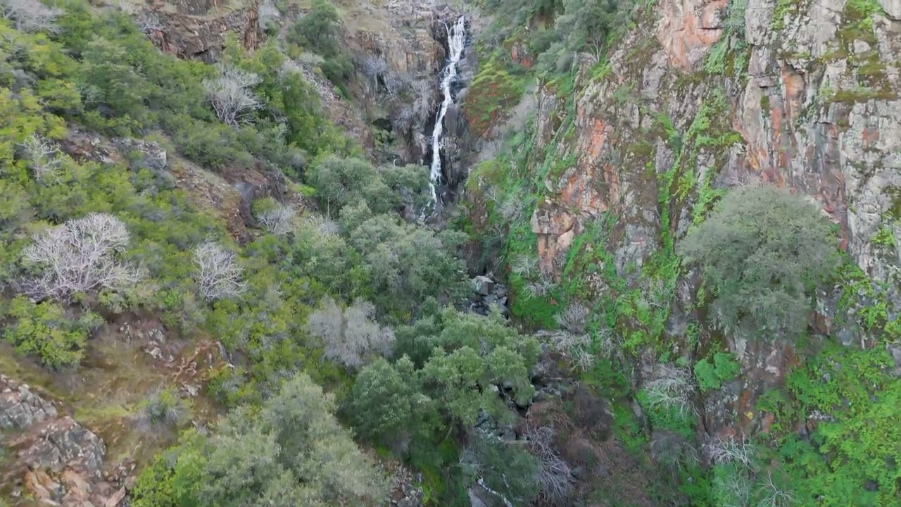 Waterfall visible from the road to Oregon Bar, American River