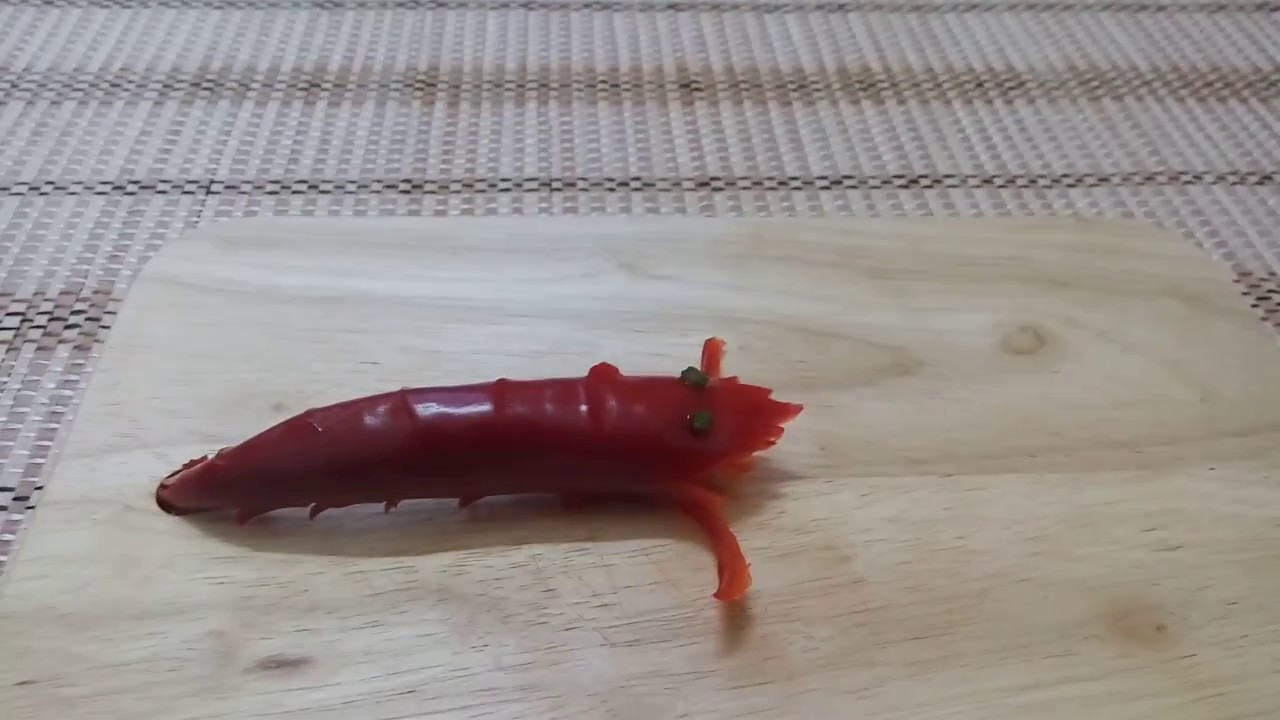 How to Carve a shrimp from Red Chili Pepper