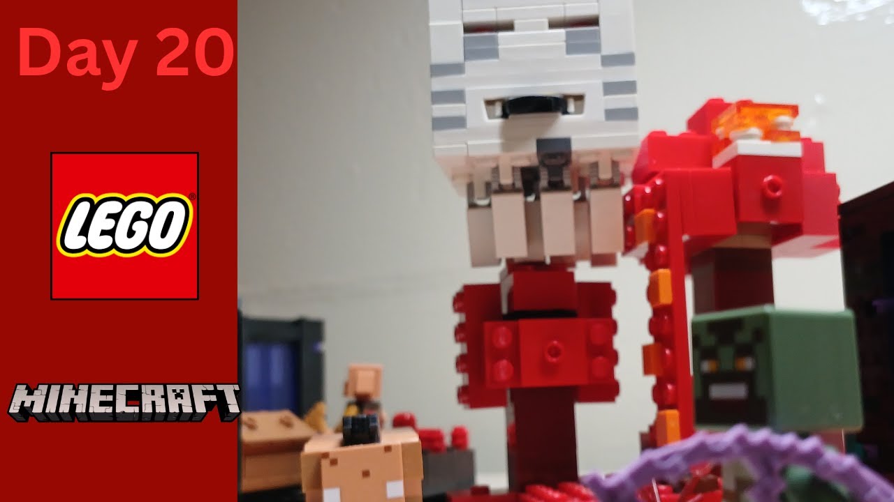 Building a Massive Lego Minecraft World! (Day 20) The Nether Portal Ambush