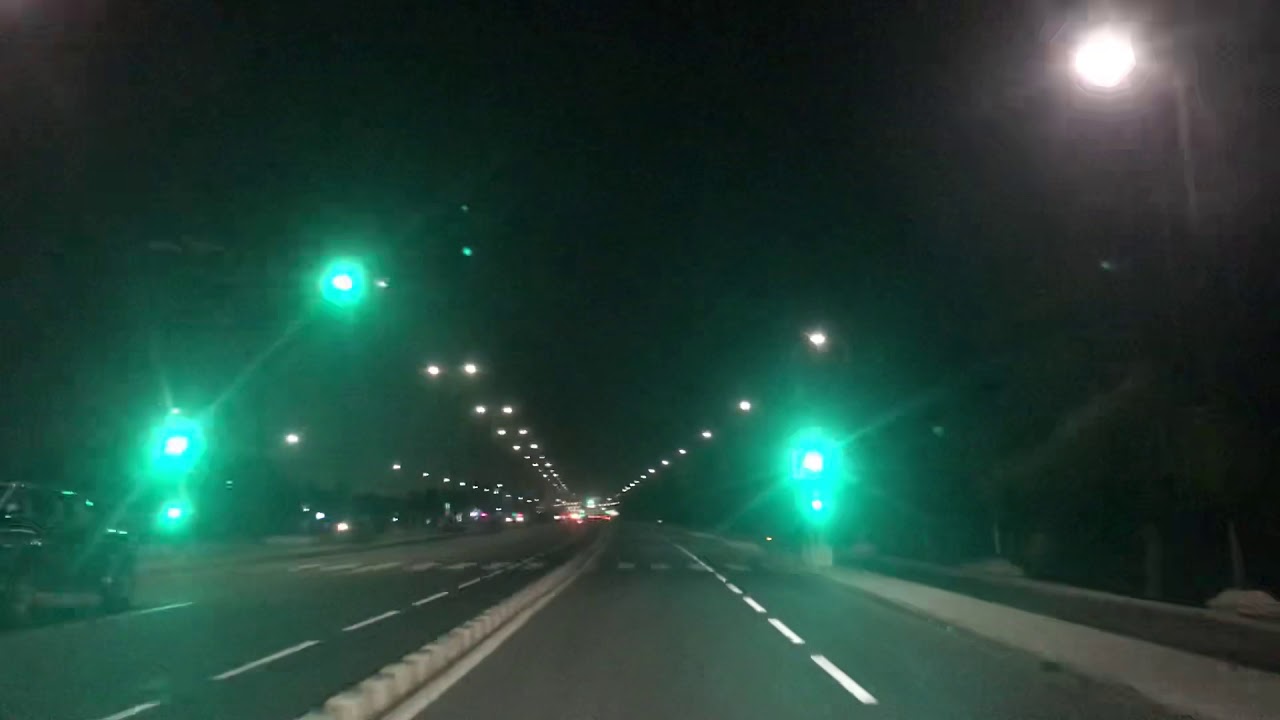 Fun Night Ride in Cotonou 1 - Drive on Well lit Fidjrosse Beach side road  (Little Paris)
