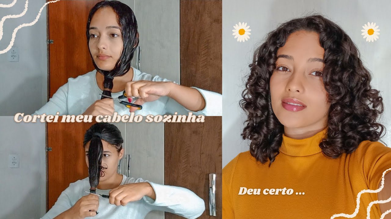Fiz o corte em camadas sozinha no meu cabelo| insp: eimabs