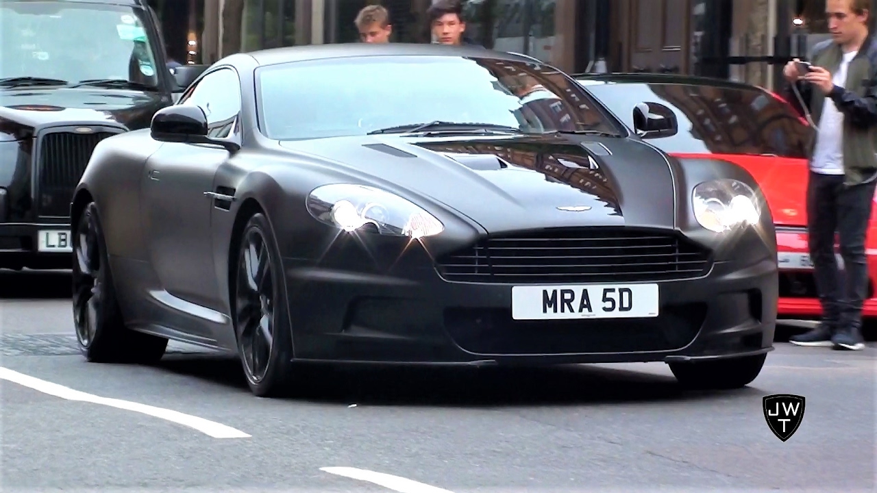 (Matte Black) Aston Martin DBS Coupes & Volante in London! Exhaust Sounds!