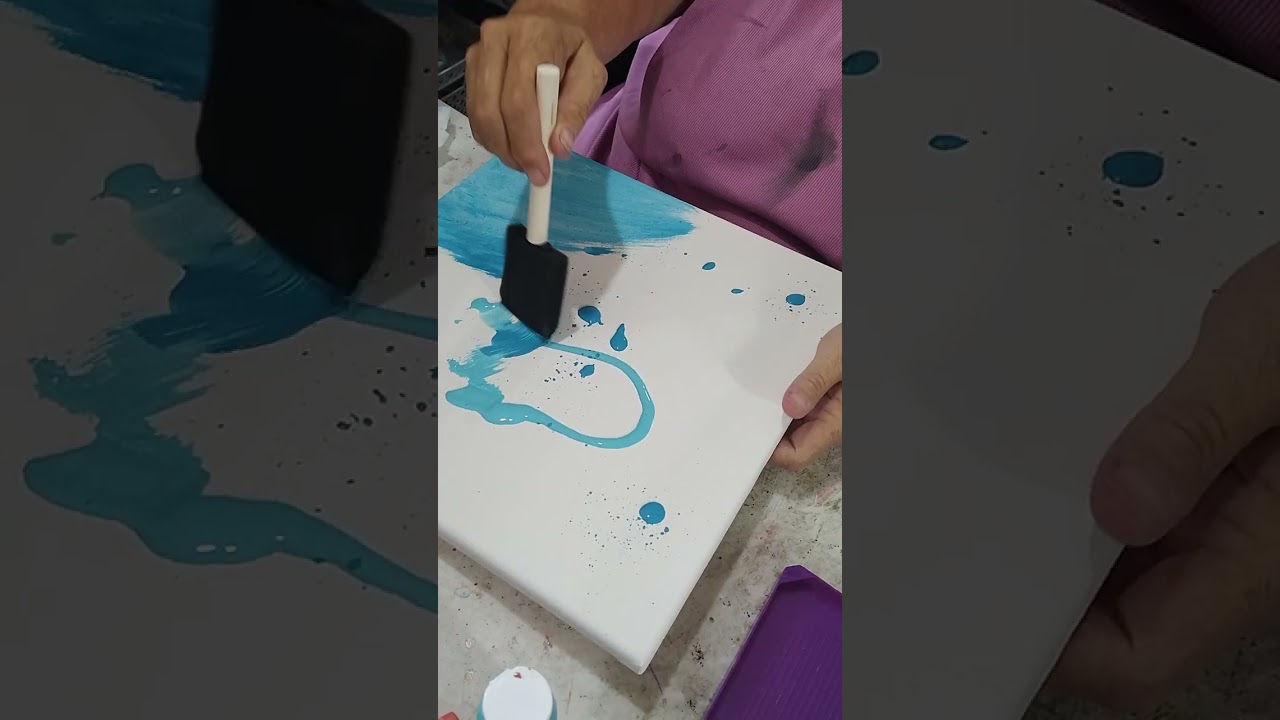 Painting the 30 x 30 canvas