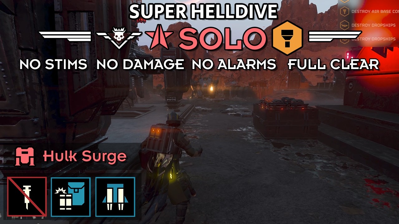 Helldivers 2 - Sabotage Air Base (Super Helldive Solo / No Stims, No Damage, No Alarms)
