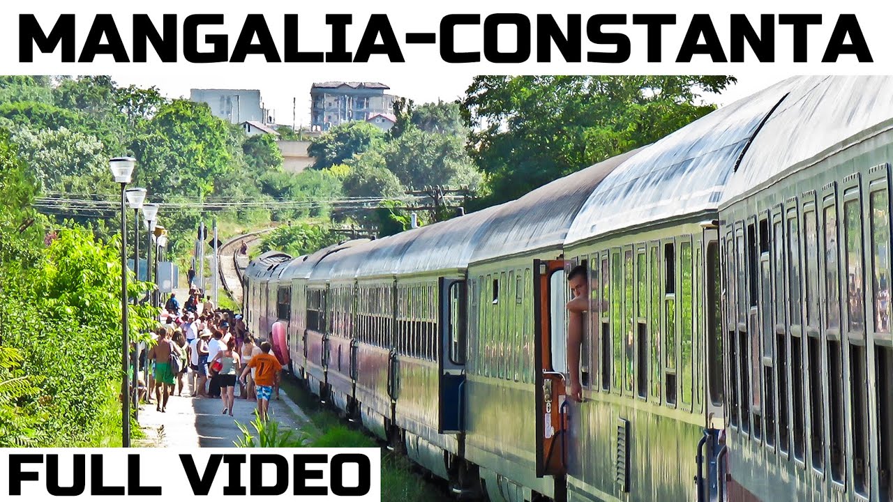Mangalia-Constanta calatorie completa cu trenul 2025-Full rearview-Komplette Zugreise-Teljes vonatút