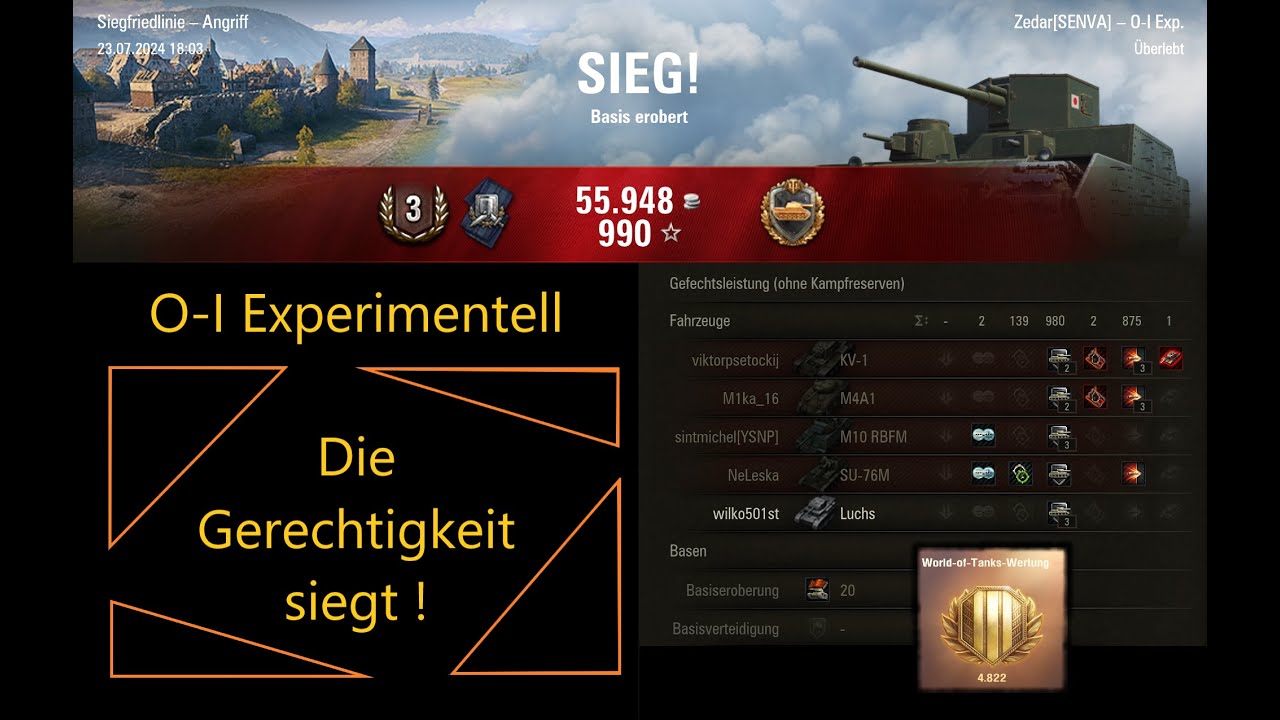 O-I Experimentell - Die Gerechtigkeit siegt! (Stahlwand, Bombensicher)