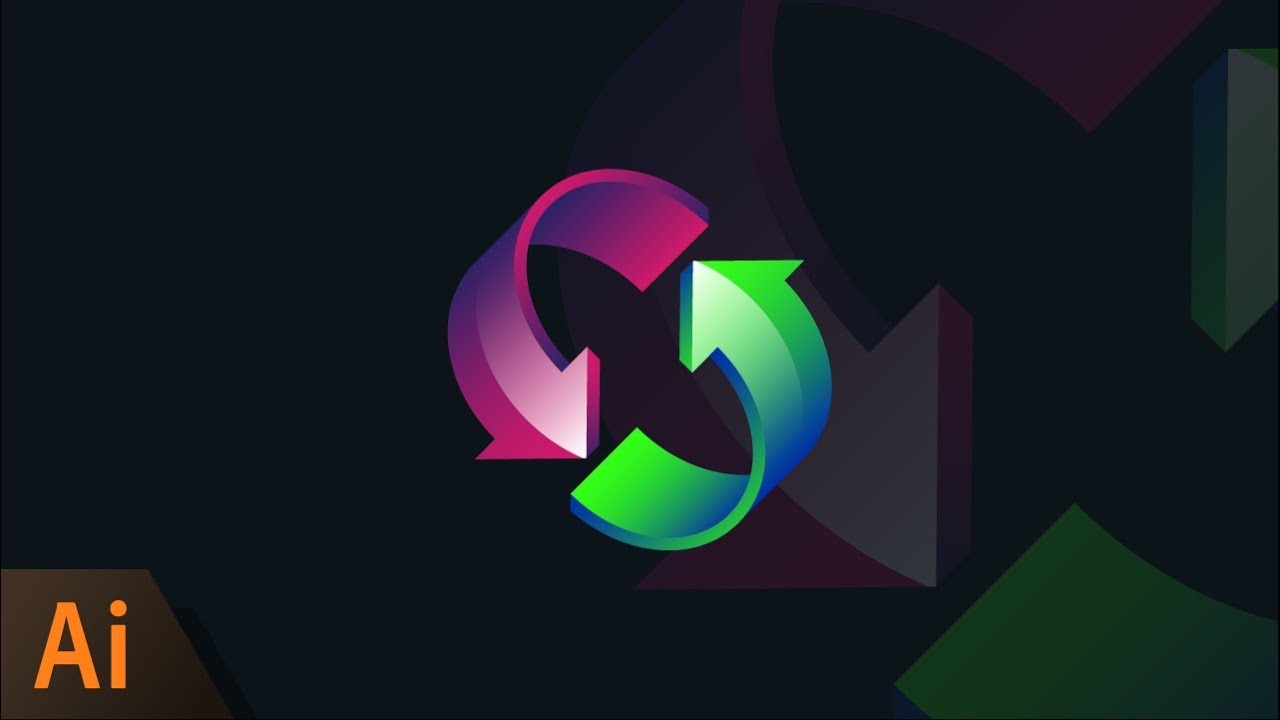Illustrator Beginner Tutorial: Circular Arrows Logo