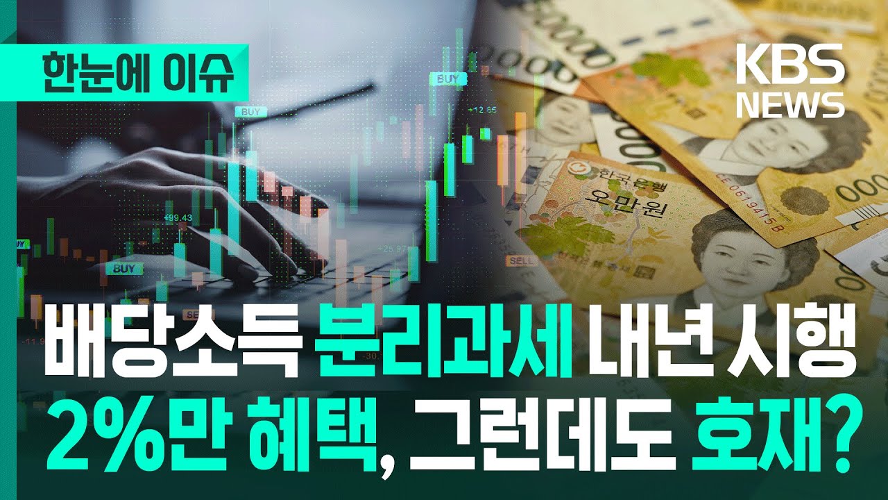 [한눈에 이슈] 배당소득 분리과세 내년 시행&hellip;투자자 딱 2%만 혜택, 그런데도 주가엔 호재? / KBS 2025.11.29.