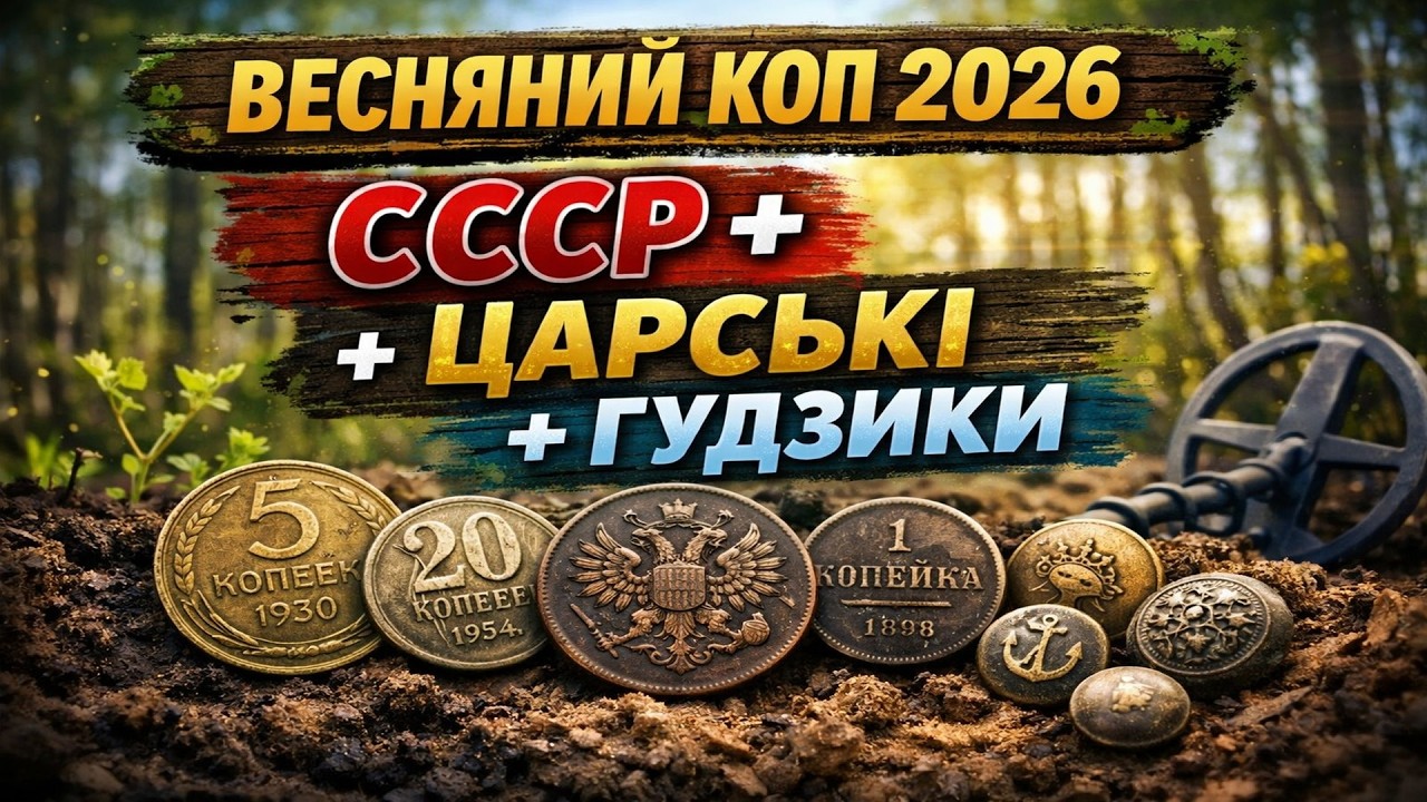 Підняли ЦАРСЬКІ МОНЕТИ! Весняний коп 2026 | СССР і старі гудзики