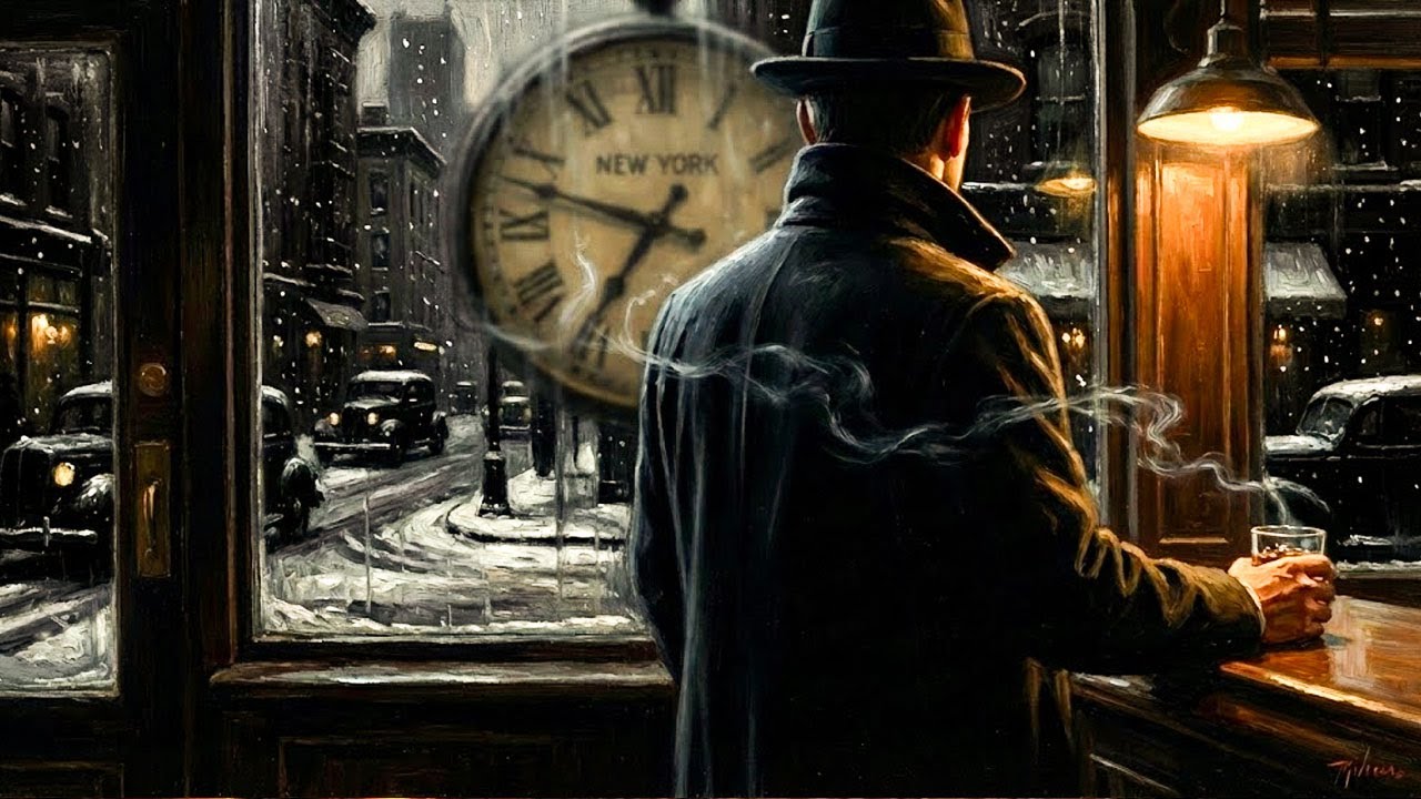 Late Night Jazz for Sleep | Snowy Noir 1940s