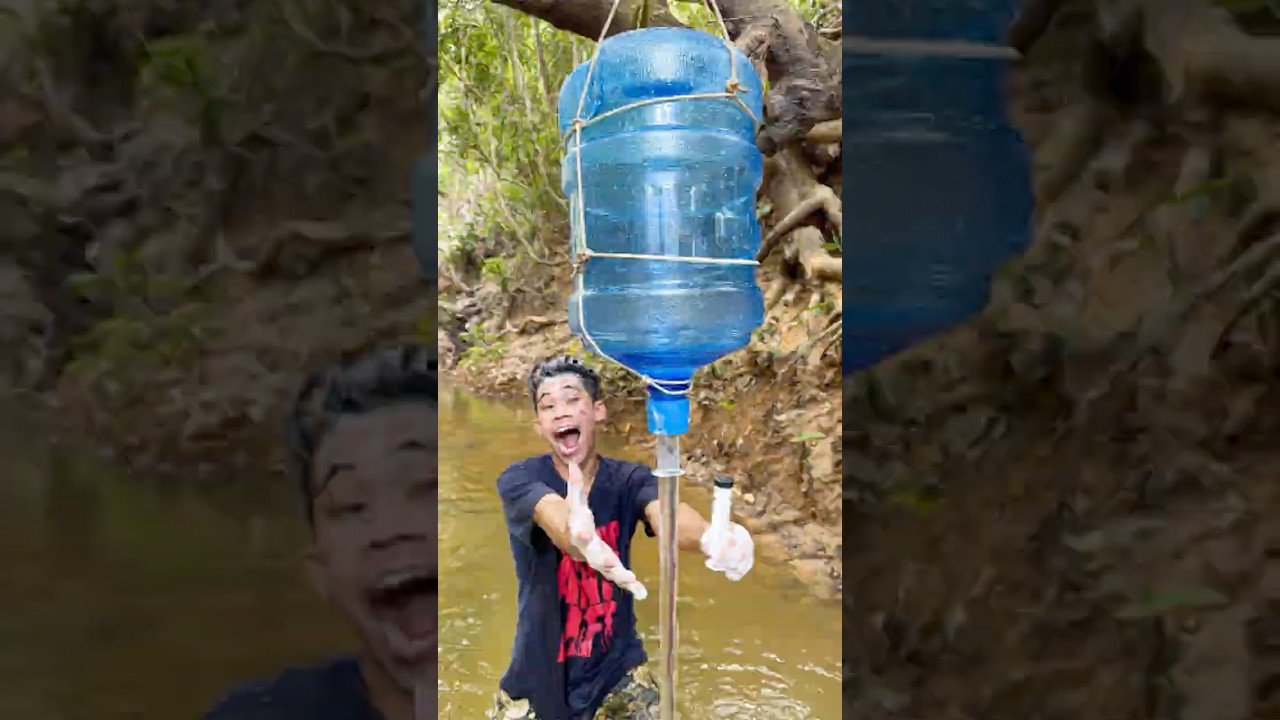 Genius Water Dispenser for Camping and Survival #bushcraft #camping #lifehack