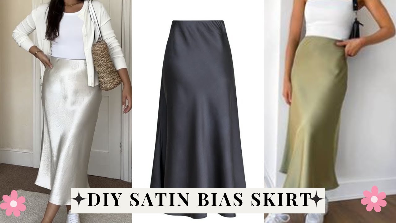 DIY Satin Bias Skirt ✔️Very Practical Skirt Cutting and Sewing✔️