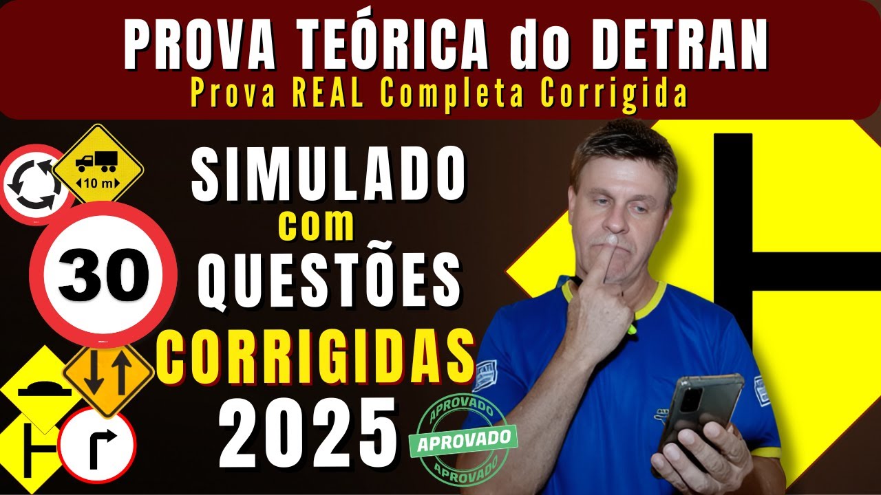 PROVA do DETRAN 2025. Simulado LEGISLAÇÃO de TRÂNSITO DETRAN 2025. PERGUNTAS do EXAME DETRAN 2025.