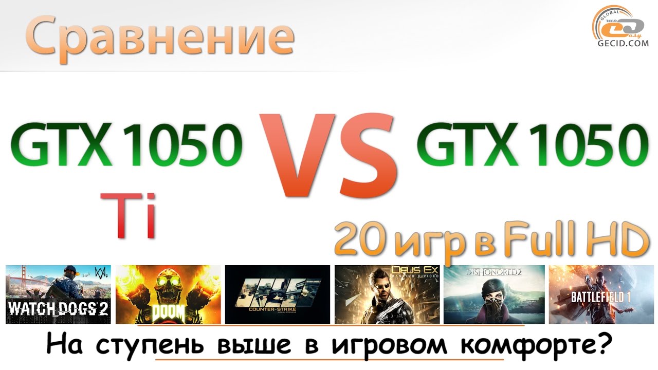 Сравнение GeForce GTX 1050 vs GTX 1050 Ti: за что недоплачиваем?