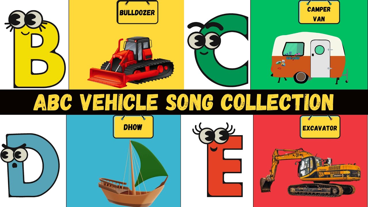 ABC Vehicle Collection Song 🚗✈️ | Learn A to Z Vehicles | Fun Kids Learning Video | #abcd #kids