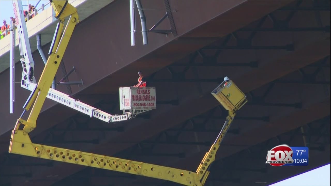 RITBA: Two workers saved after crane overturns on Sakonnet River Bridge