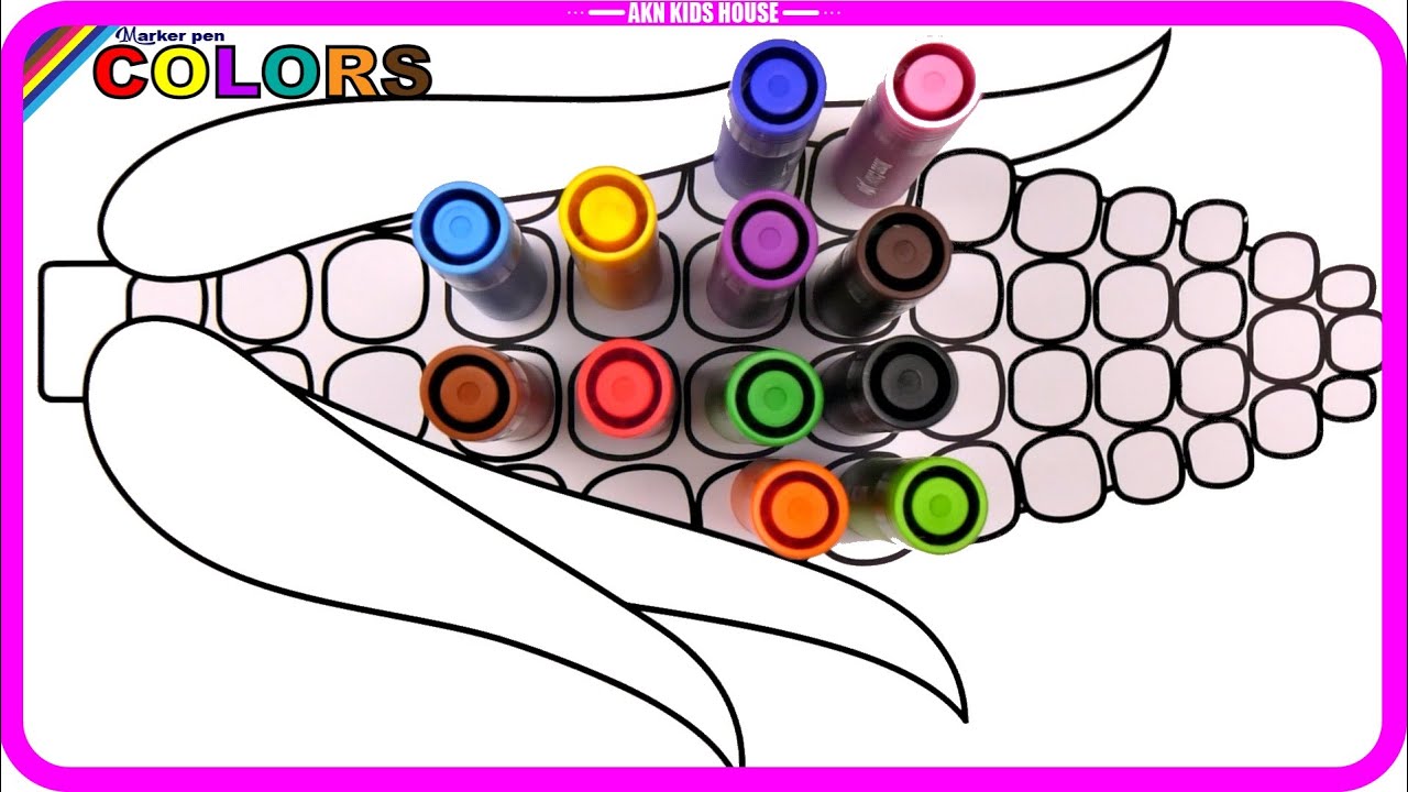 ( Vegetables ) Corn Big Marker Pencil Coloring Pages / Akn Kids House