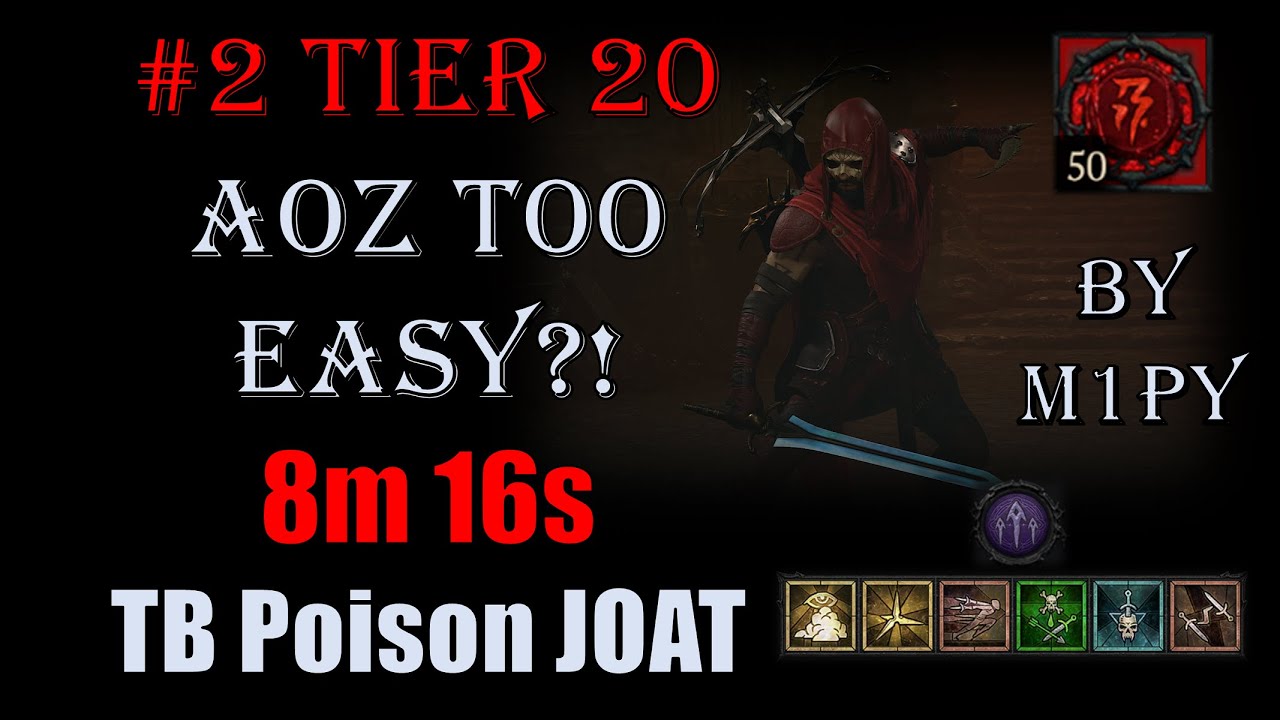 AoZ TOO EASY?! Tier 20 in 8 MINUTES! TB Poison Rogue - Lv 51 Tears of Blood Abattoir of Zir Diablo 4